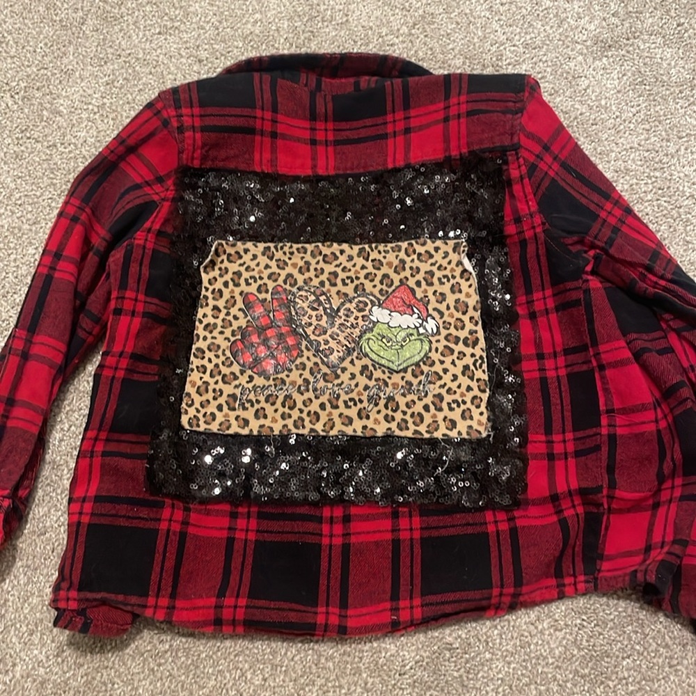 Kids plaid grinch